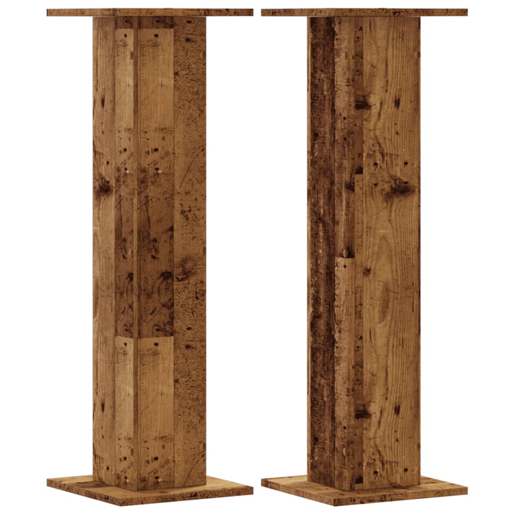 Vidaxxl supports pour plantes 2 pcs 30x30x95 cm bois traité, couleur bois ancien