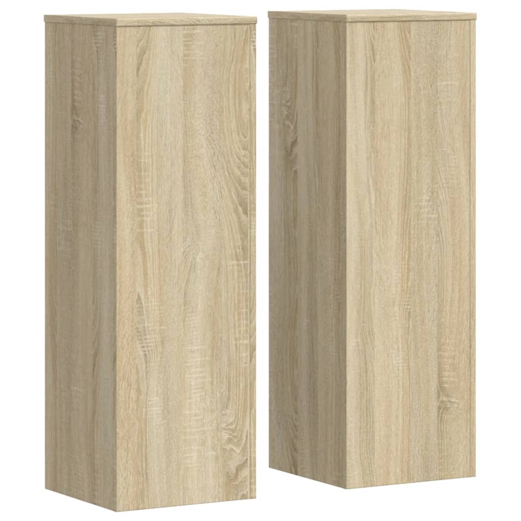 VidaXL Supports pour plantes 2 pcs 33x33x100 cm bois d'ingénierie chêne sonoma