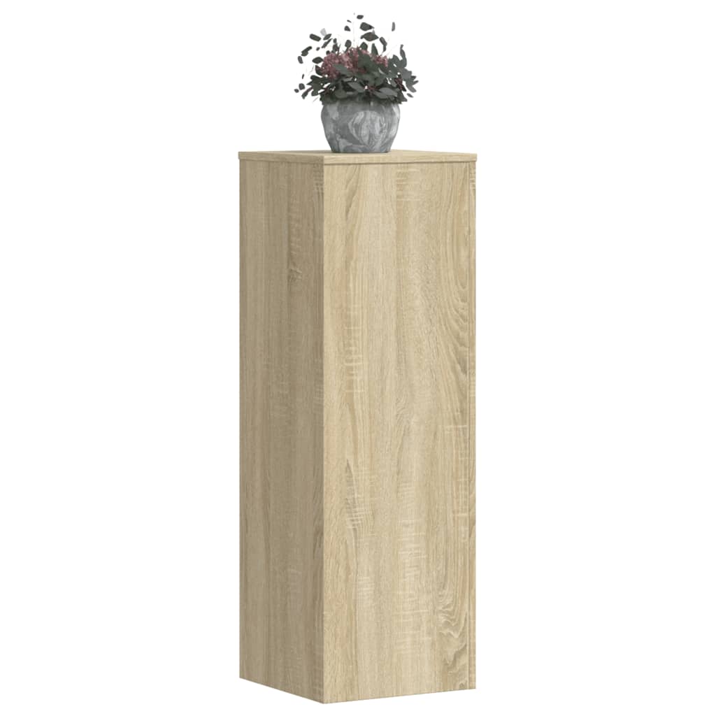 VidaXL Supports pour plantes 2 pcs 33x33x100 cm bois d'ingénierie chêne sonoma