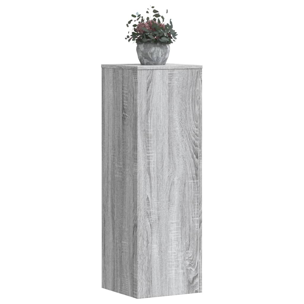 VidaXL Supports pour plantes 2 pcs 33x33x100 cm bois d'ingénierie gris sonoma