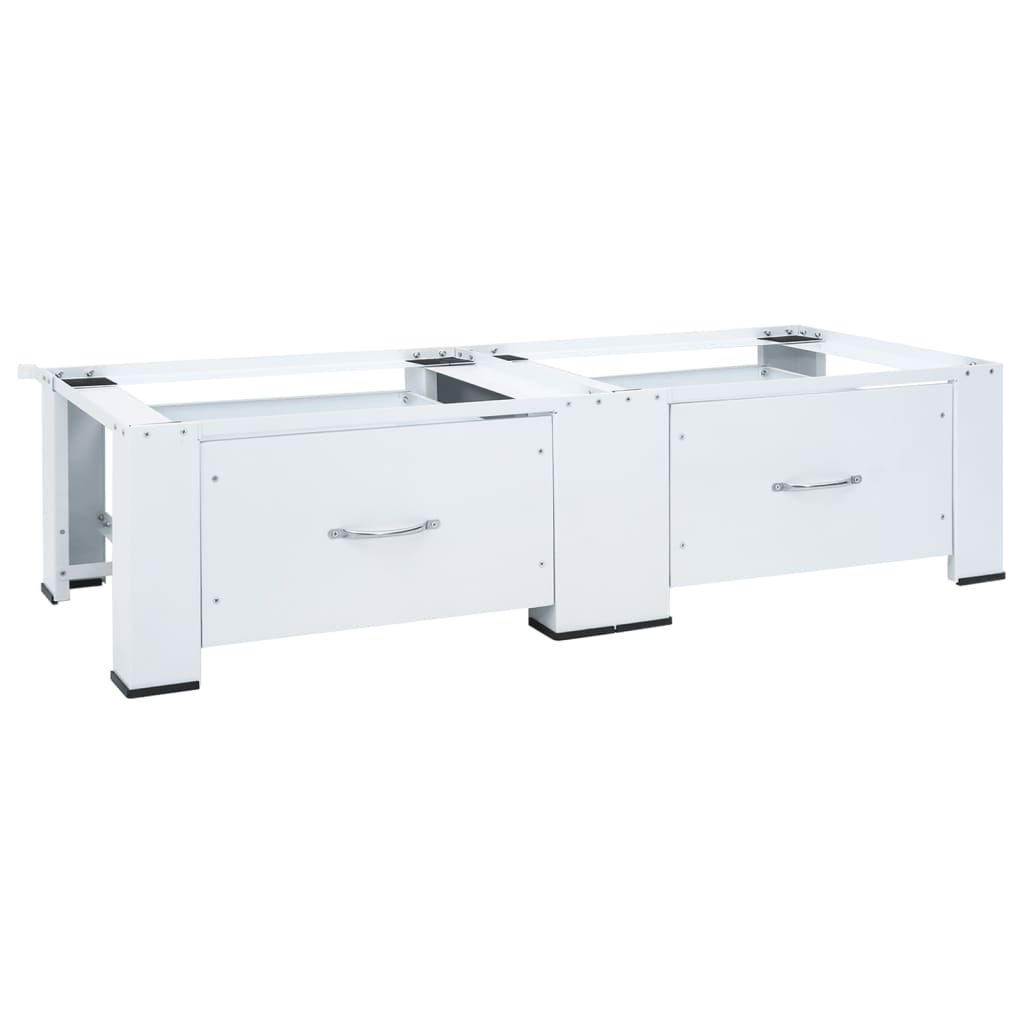 VidaXL base de machine à laver double avec tiroirs blanc