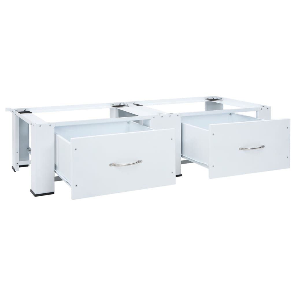 VidaXL base de machine à laver double avec tiroirs blanc