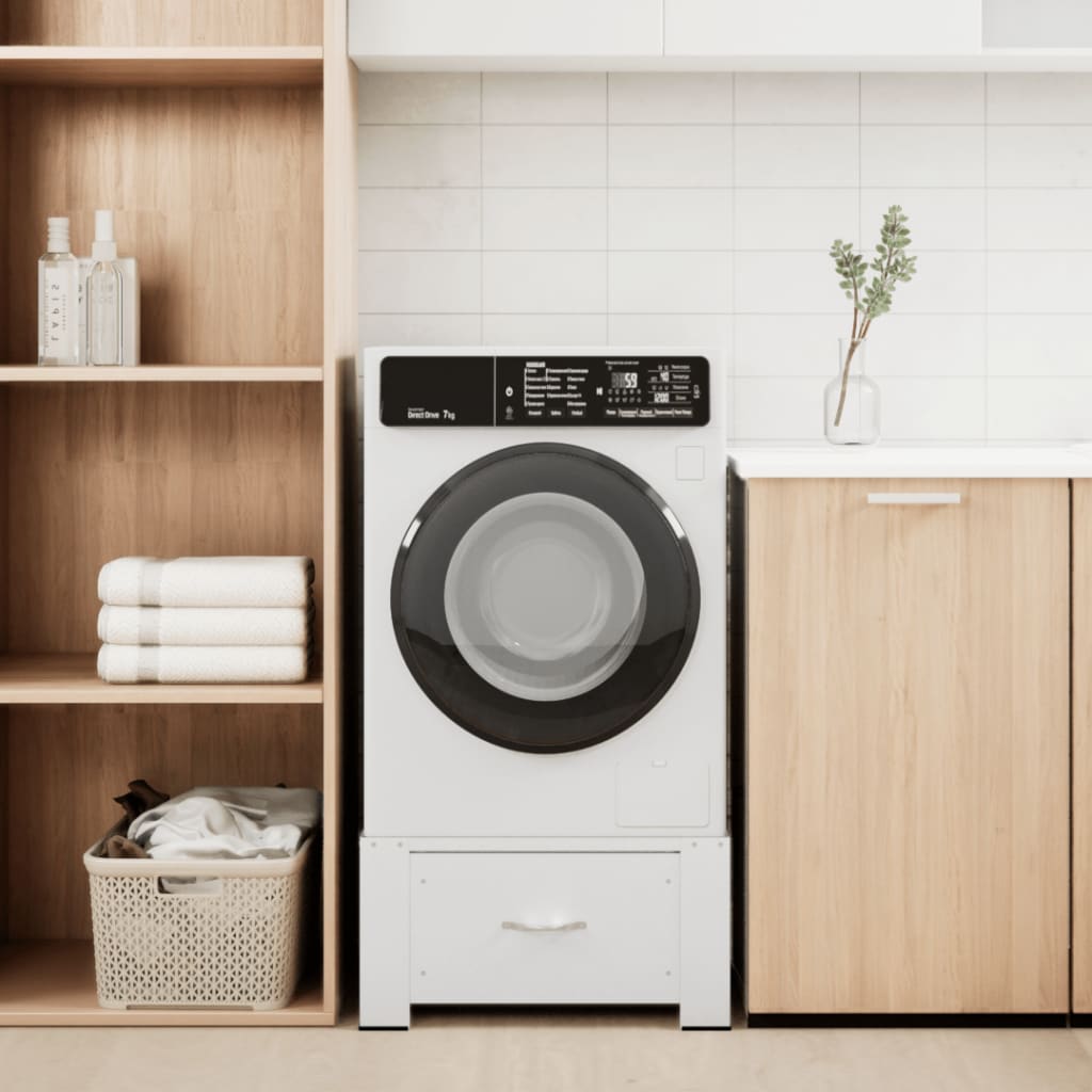 Vidaxx rehausseur de machine à laver avec tiroir blanc