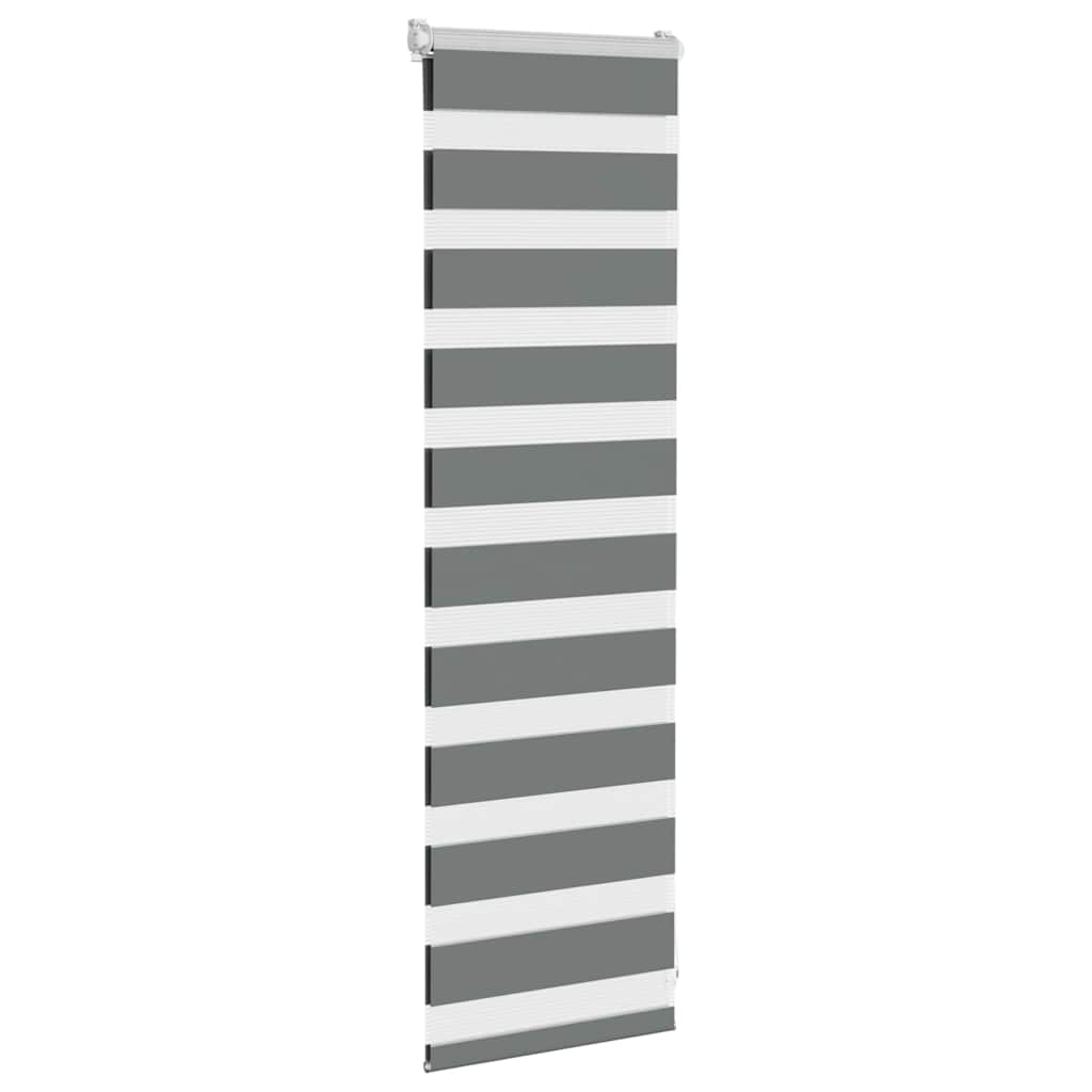VidaXL store enrouleur zèbre 45x100 cm largeur de tissu 40,9 cm gris foncé