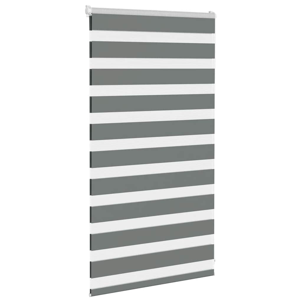 VidaXL store enrouleur zèbre 80x100 cm largeur de tissu 75,9 cm gris foncé