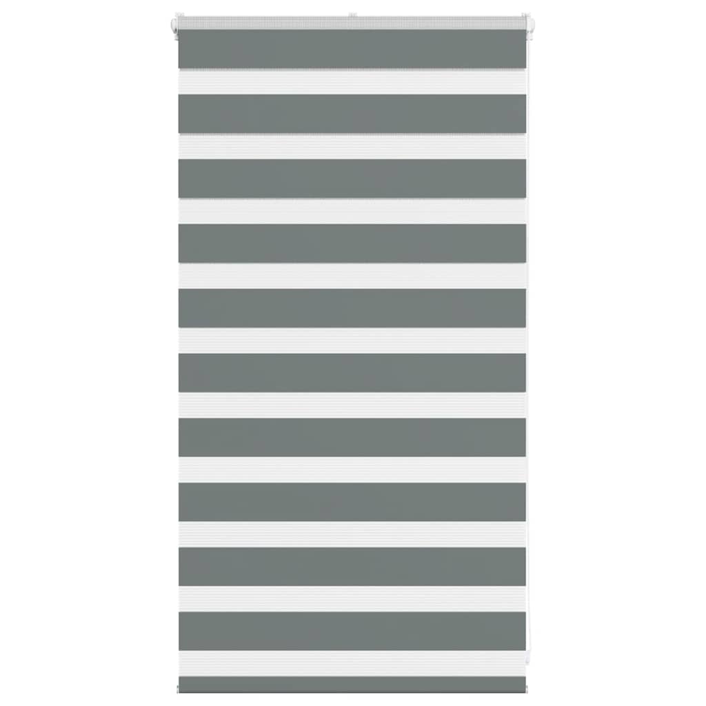 VidaXL store enrouleur zèbre 85x100 cm largeur de tissu 80,9 cm gris foncé