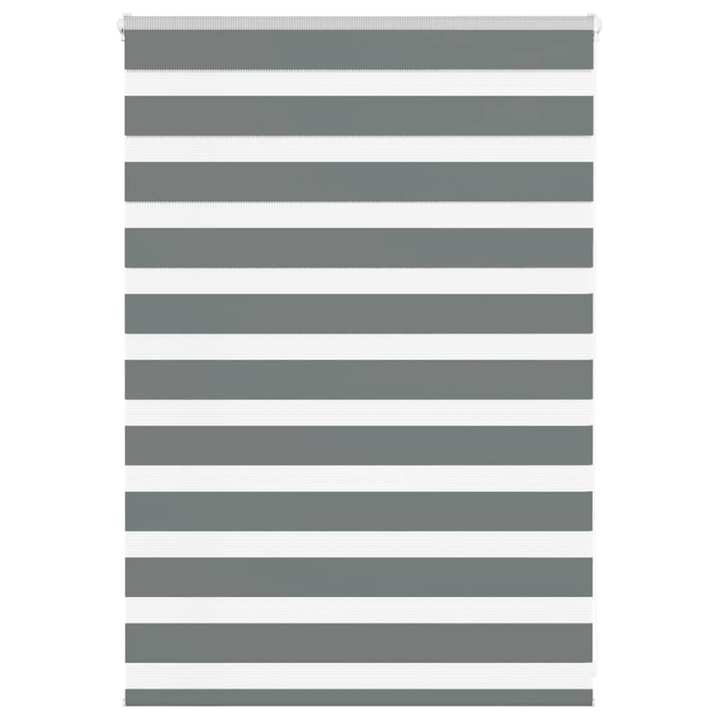 VidaXL store enrouleur zèbre 95x100 cm largeur de tissu 90,9 cm gris foncé