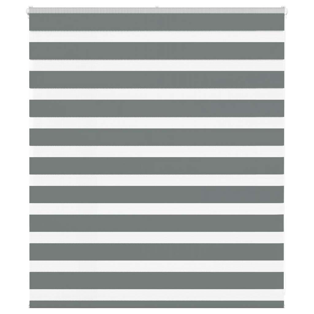 VidaXL store enrouleur zèbre 125x100 cm largeur de tissu 120,9 cm gris foncé