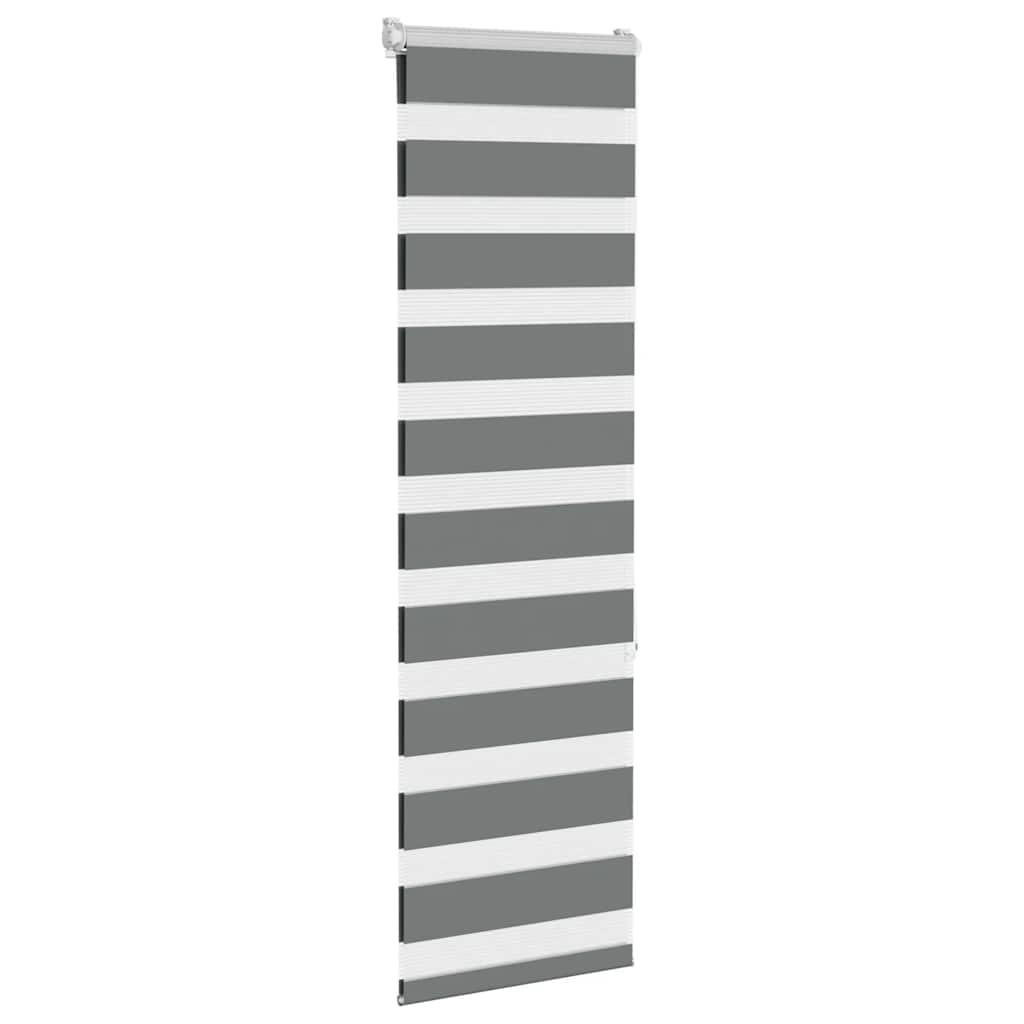 VidaXL store enrouleur zèbre 50x150 cm largeur de tissu 45,9 cm gris foncé