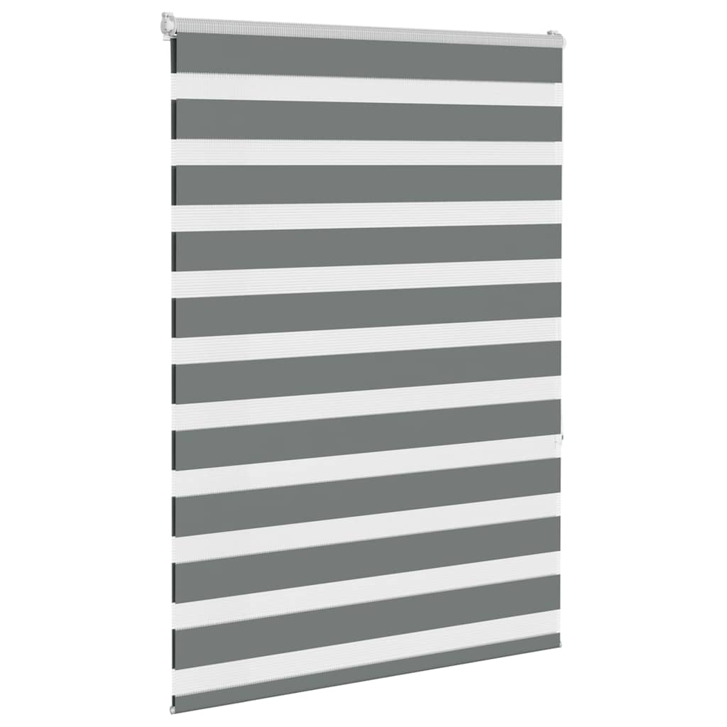 VidaXL store enrouleur zèbre 100x150 cm largeur de tissu 95,9 cm gris foncé