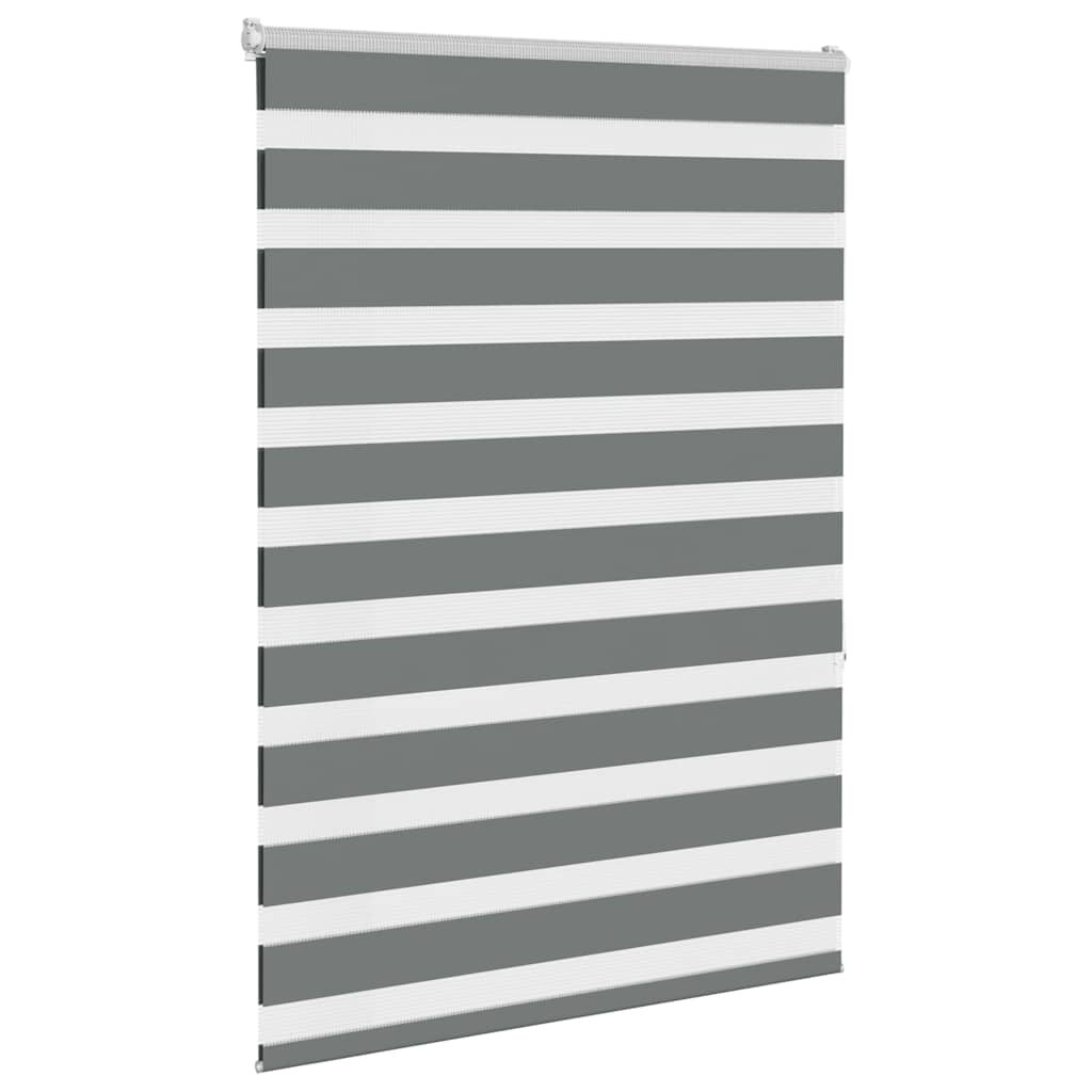 VidaXL store enrouleur zèbre 110x150 cm largeur de tissu 105,9 cm gris foncé