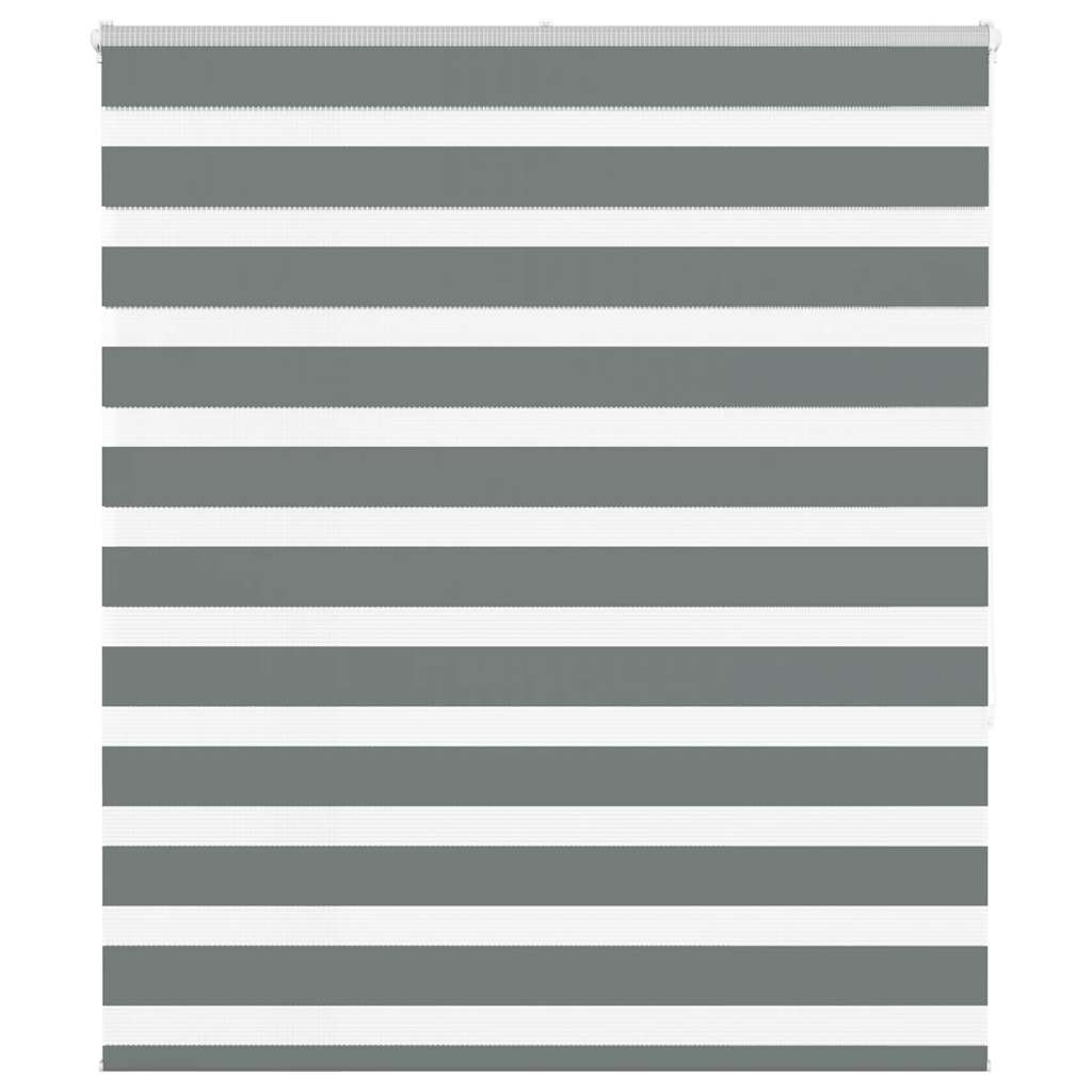 VidaXL store enrouleur zèbre 120x150 cm largeur de tissu 115,9 cm gris foncé