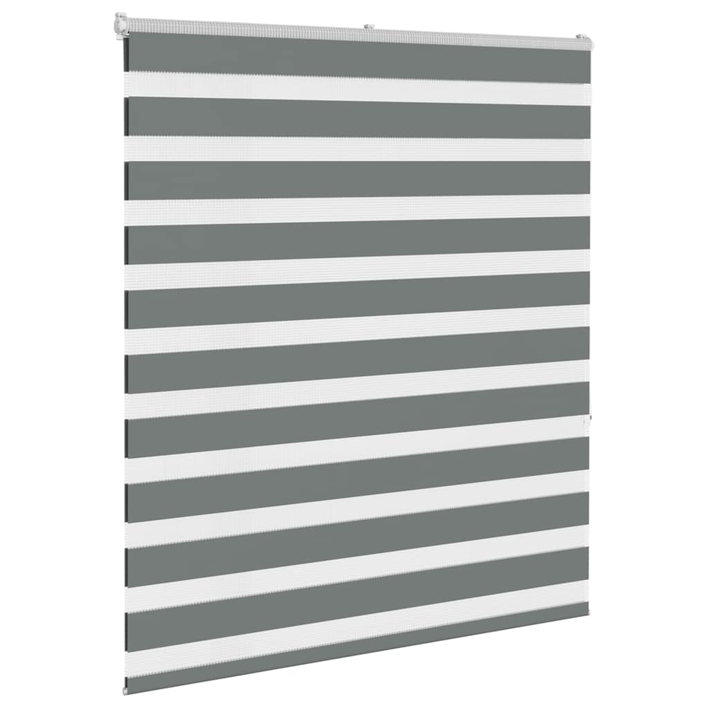 VidaXL store enrouleur zèbre 120x150 cm largeur de tissu 115,9 cm gris foncé