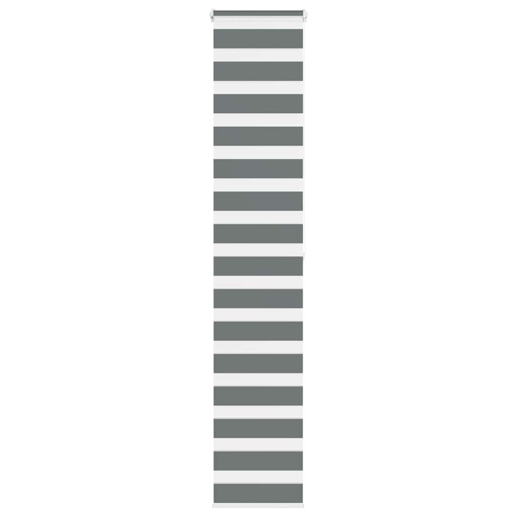 VidaXL store enrouleur zèbre 40x200 cm largeur de tissu 35,9 cm gris foncé