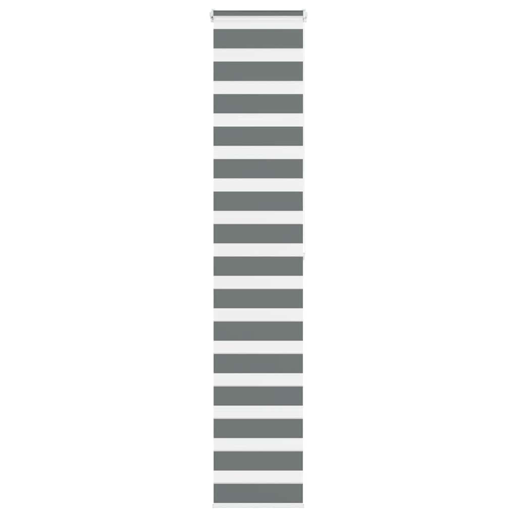 VidaXL store enrouleur zèbre 50x200 cm largeur de tissu 45,9 cm gris foncé