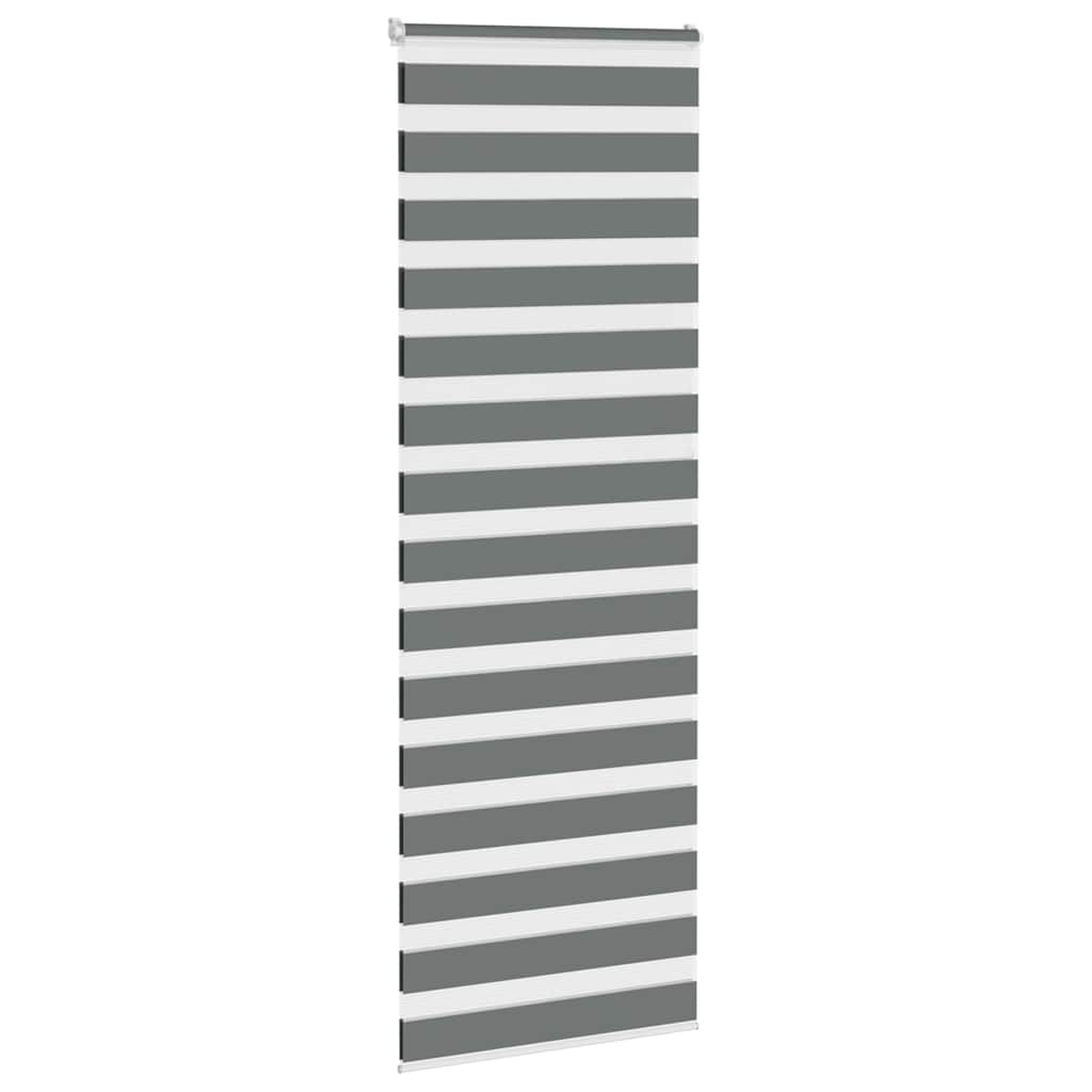 VidaXL store enrouleur zèbre 75x200 cm largeur de tissu 70,9 cm gris foncé