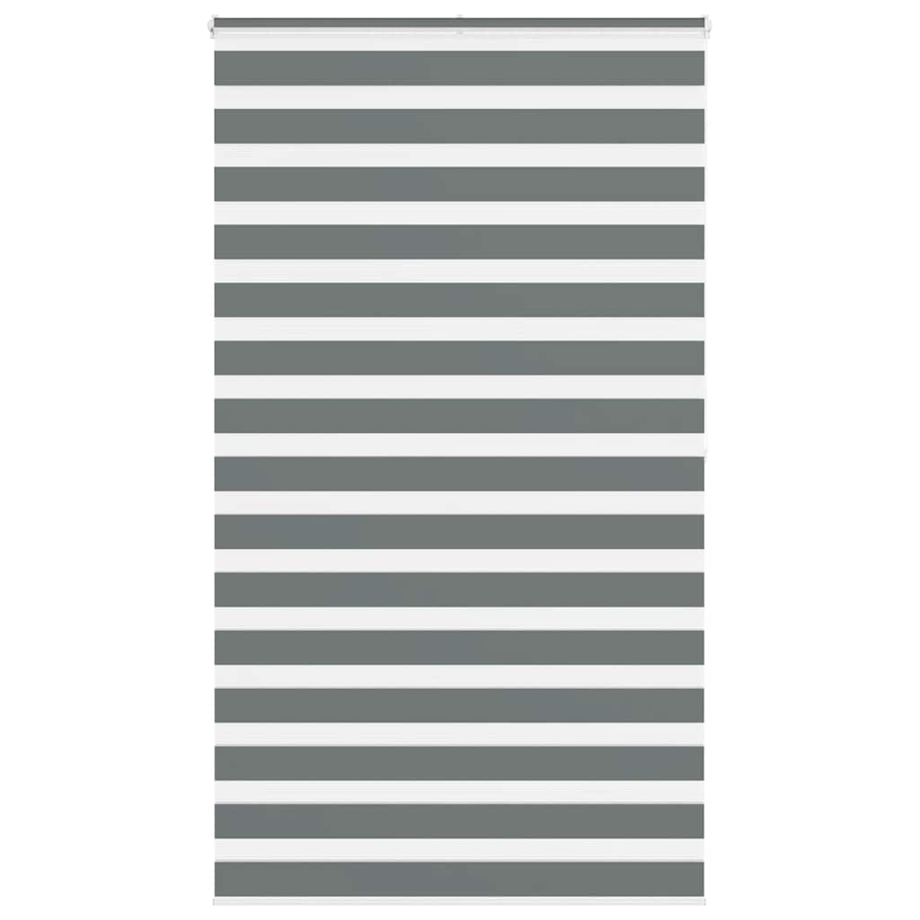 VidaXL store enrouleur zèbre 135x200 cm largeur de tissu 130,9 cm gris foncé