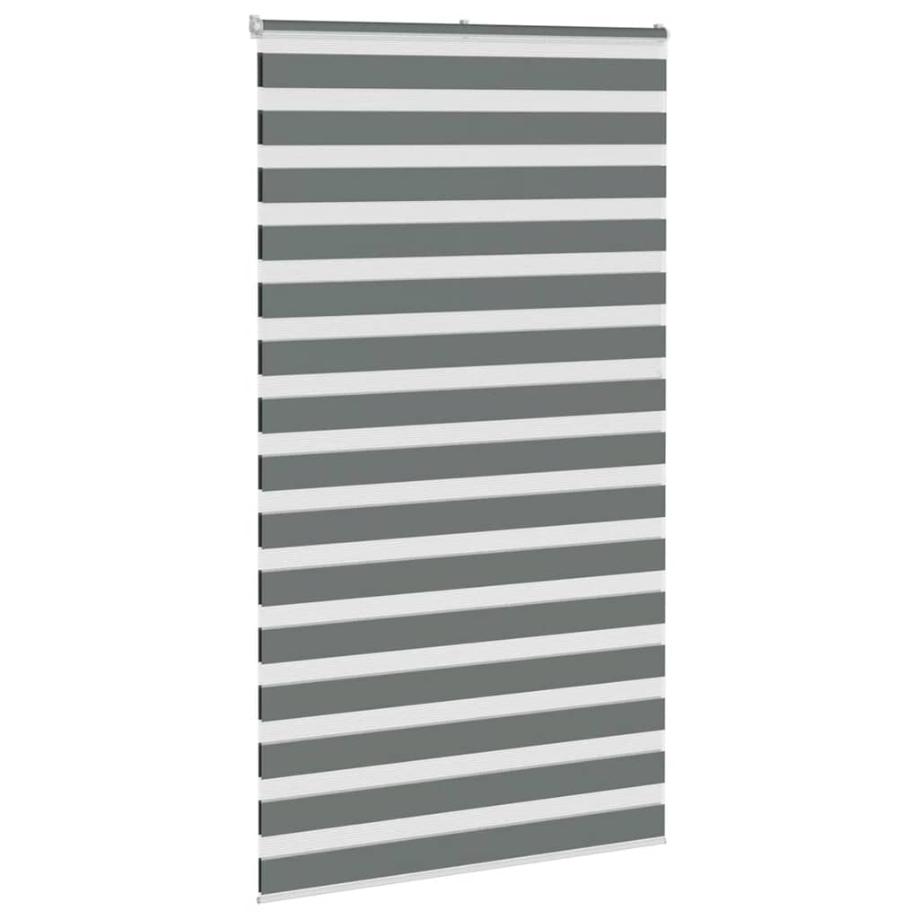 VidaXL store enrouleur zèbre 135x200 cm largeur de tissu 130,9 cm gris foncé