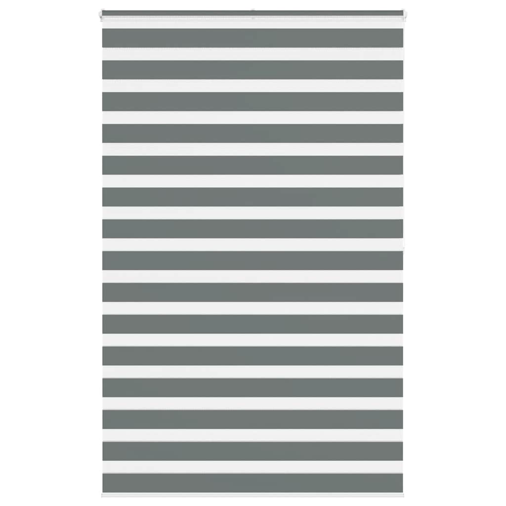 VidaXL store enrouleur zèbre 140x200 cm largeur de tissu 135,9 cm gris foncé