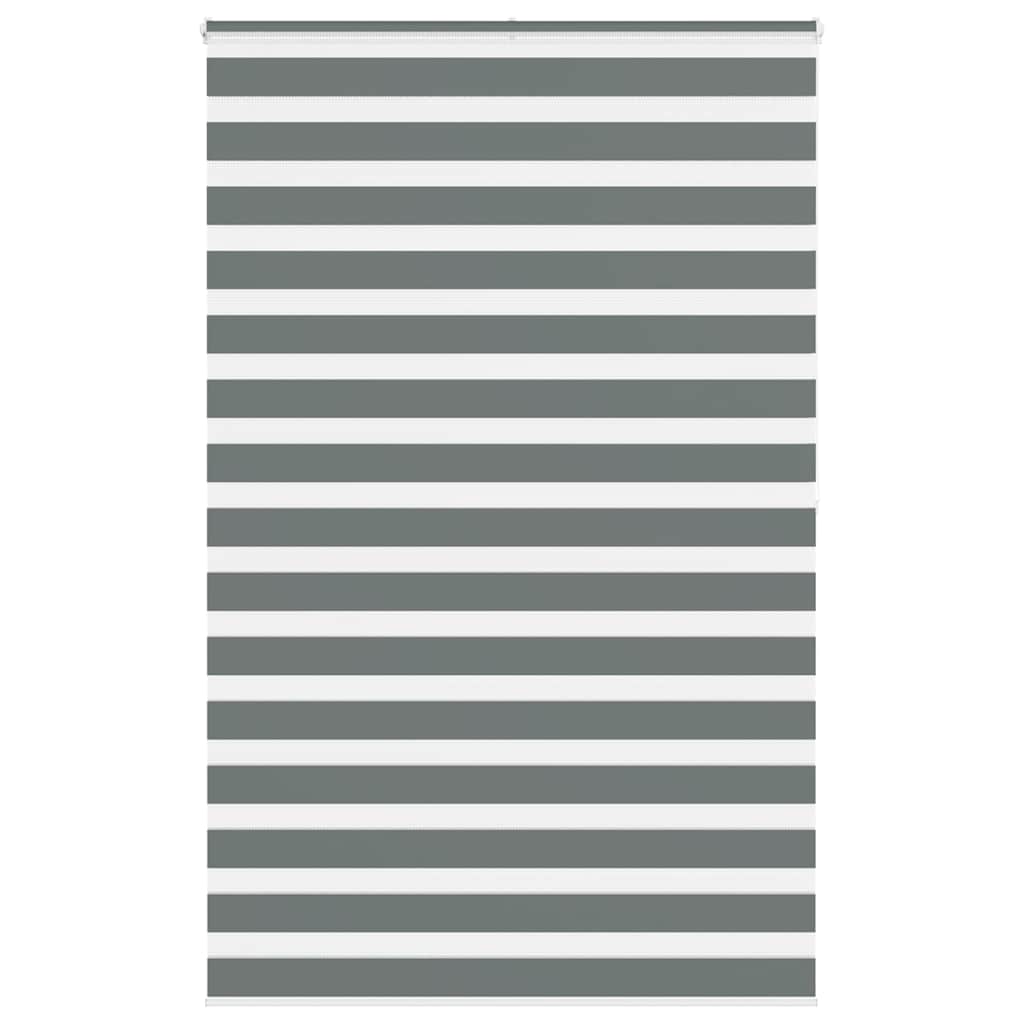 VidaXL store enrouleur zèbre 150x200 cm largeur de tissu 145,9 cm gris foncé