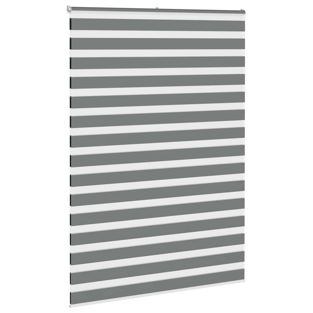 VidaXL store enrouleur zèbre 155x200 cm largeur de tissu 150,9 cm gris foncé