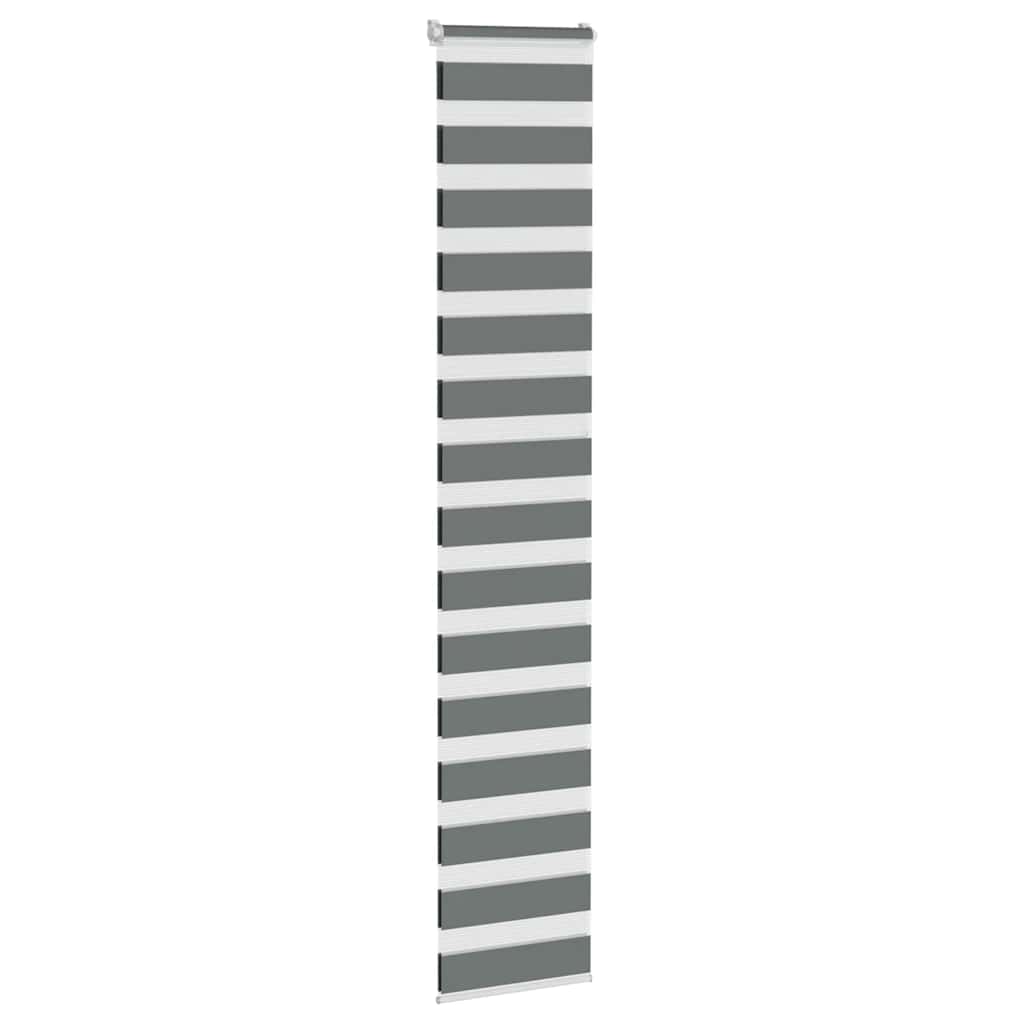 VidaXL store enrouleur zèbre 50x230 cm largeur de tissu 45,9 cm gris foncé