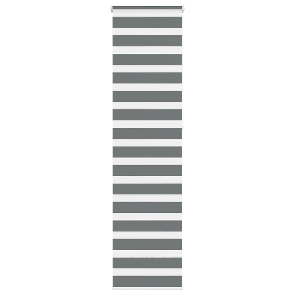 VidaXL store enrouleur zèbre 55x230 cm largeur de tissu 50,9 cm gris foncé