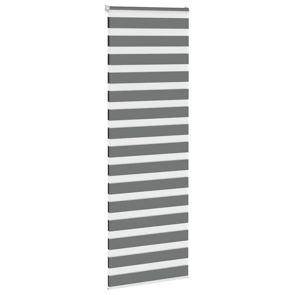 VidaXL store enrouleur zèbre 70x230 cm largeur de tissu 65,9 cm gris foncé