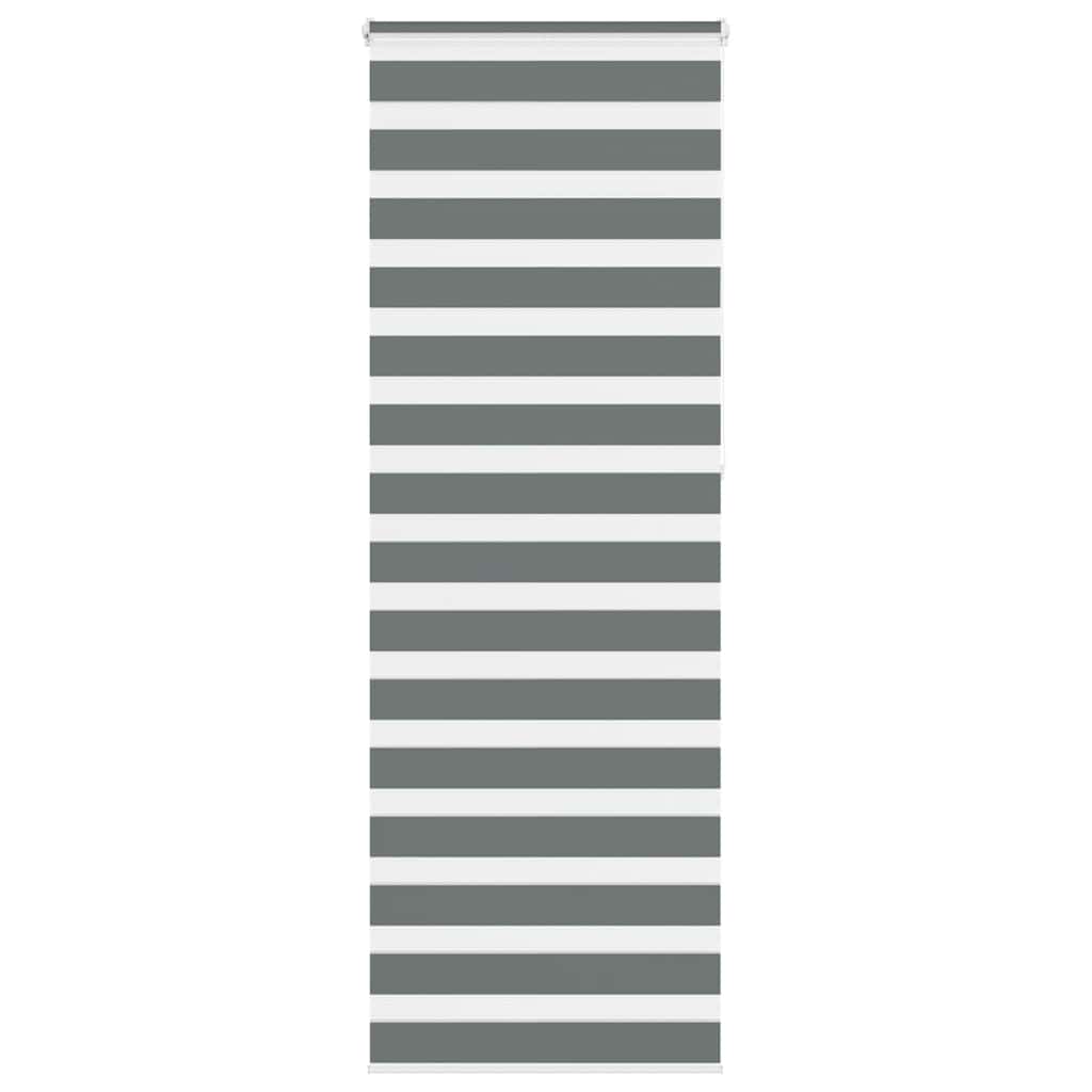 VidaXL store enrouleur zèbre 80x230 cm largeur de tissu 75,9 cm gris foncé