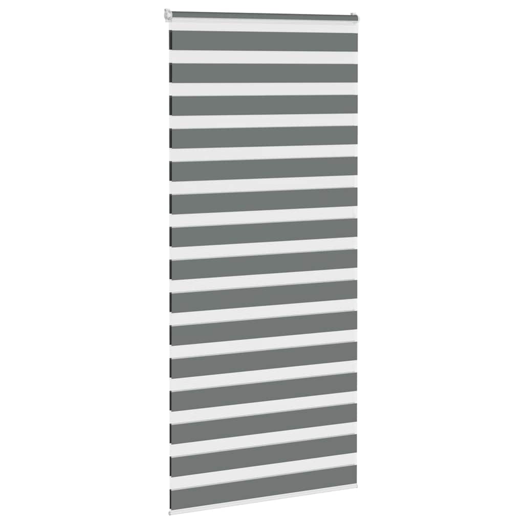 VidaXL store enrouleur zèbre 100x230 cm largeur de tissu 95,9 cm gris foncé