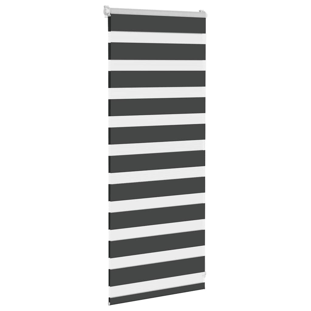VidaXL store enrouleur zèbre 65x100 cm largeur de tissu 60,9 cm noir