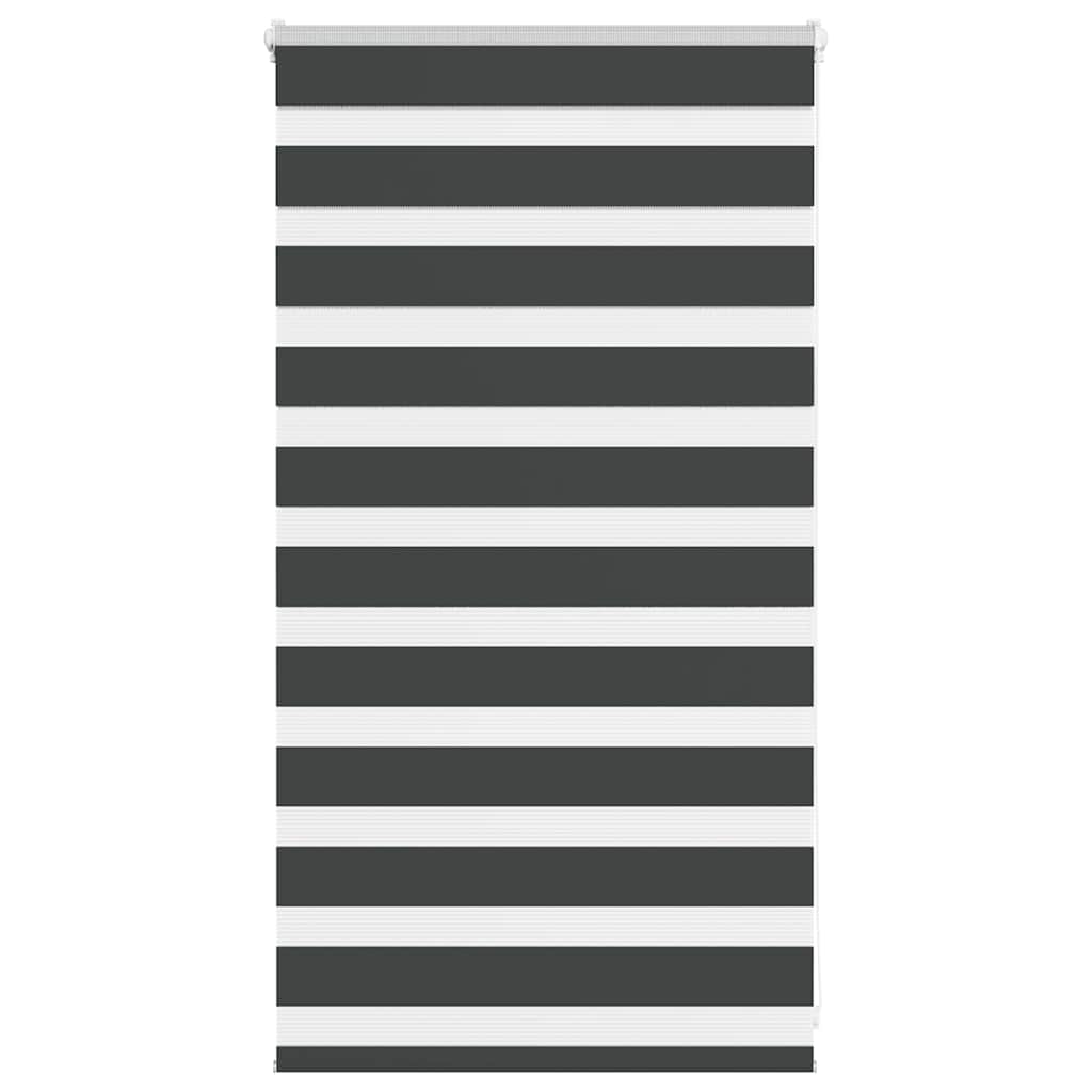 VidaXL store enrouleur zèbre 80x100 cm largeur de tissu 75,9 cm noir