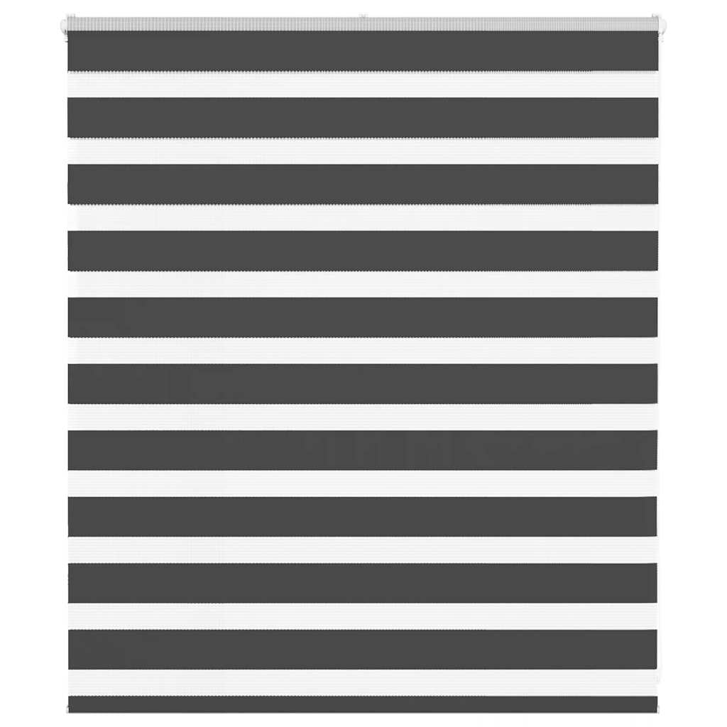 VidaXL store enrouleur zèbre 125x100 cm largeur de tissu 120,9 cm noir