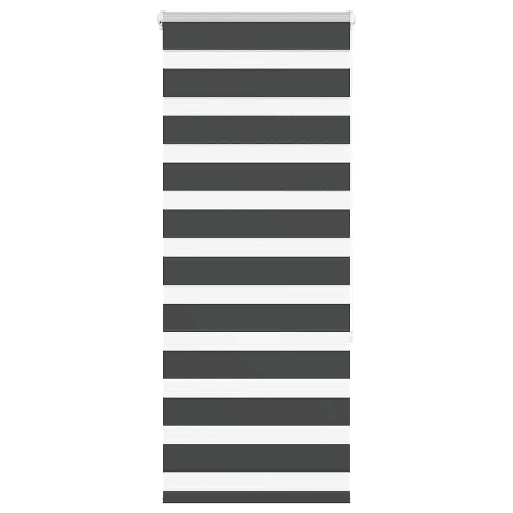 VidaXL store enrouleur zèbre 55x150 cm largeur de tissu 50,9 cm noir