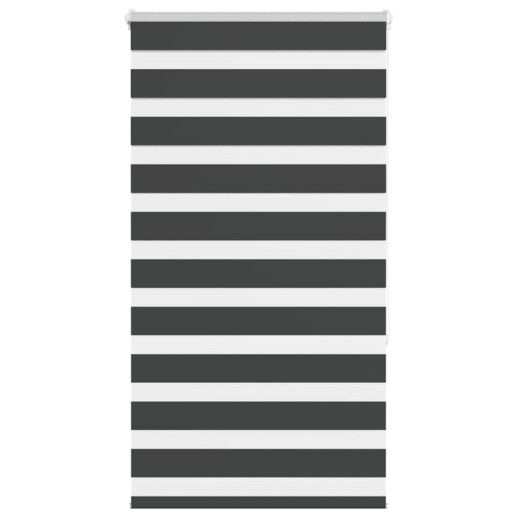 VidaXL store enrouleur zèbre 90x150 cm largeur de tissu 85,9 cm noir