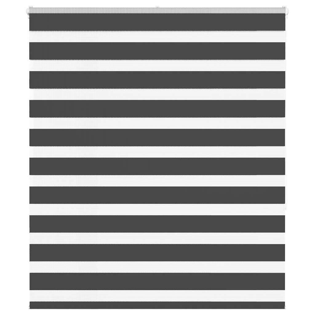 VidaXL store enrouleur zèbre 130x150 cm largeur de tissu 125,9 cm noir