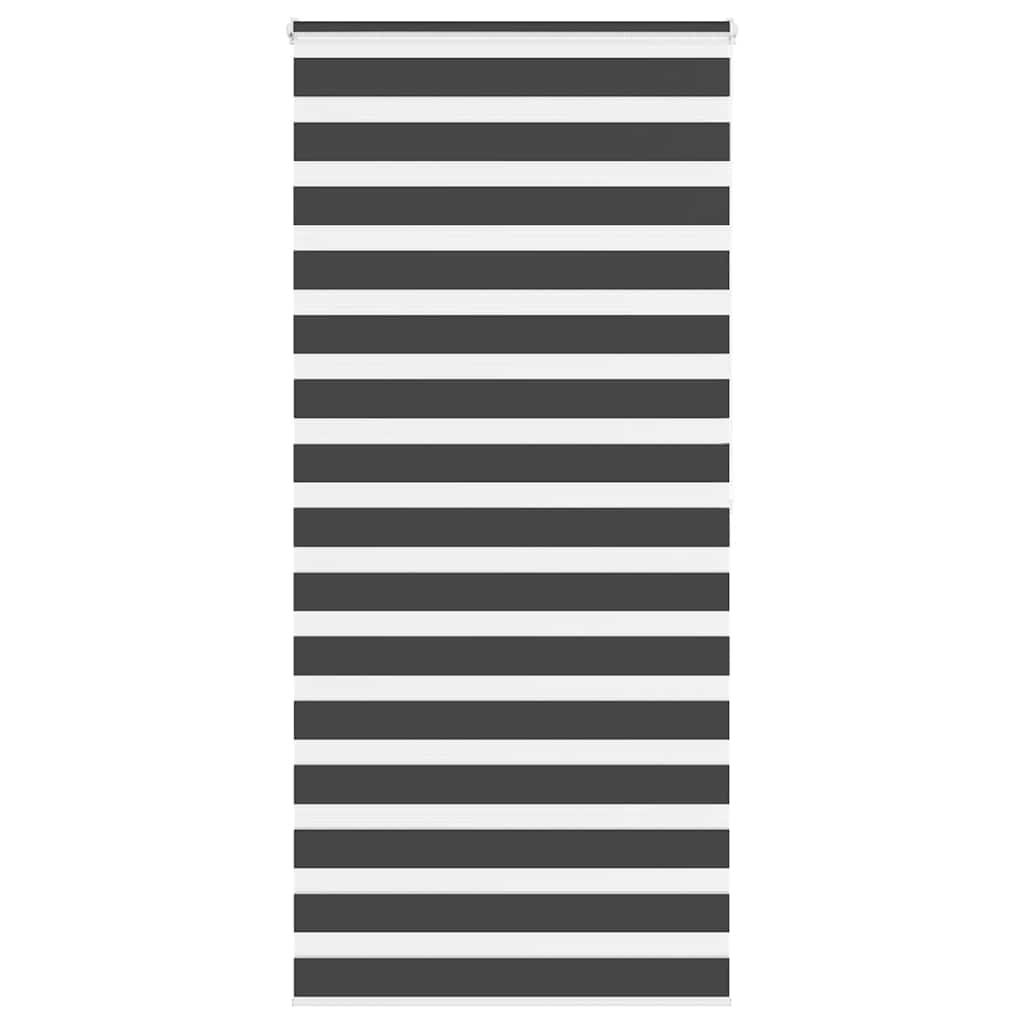 VidaXL store enrouleur zèbre 110x200 cm largeur de tissu 105,9 cm noir
