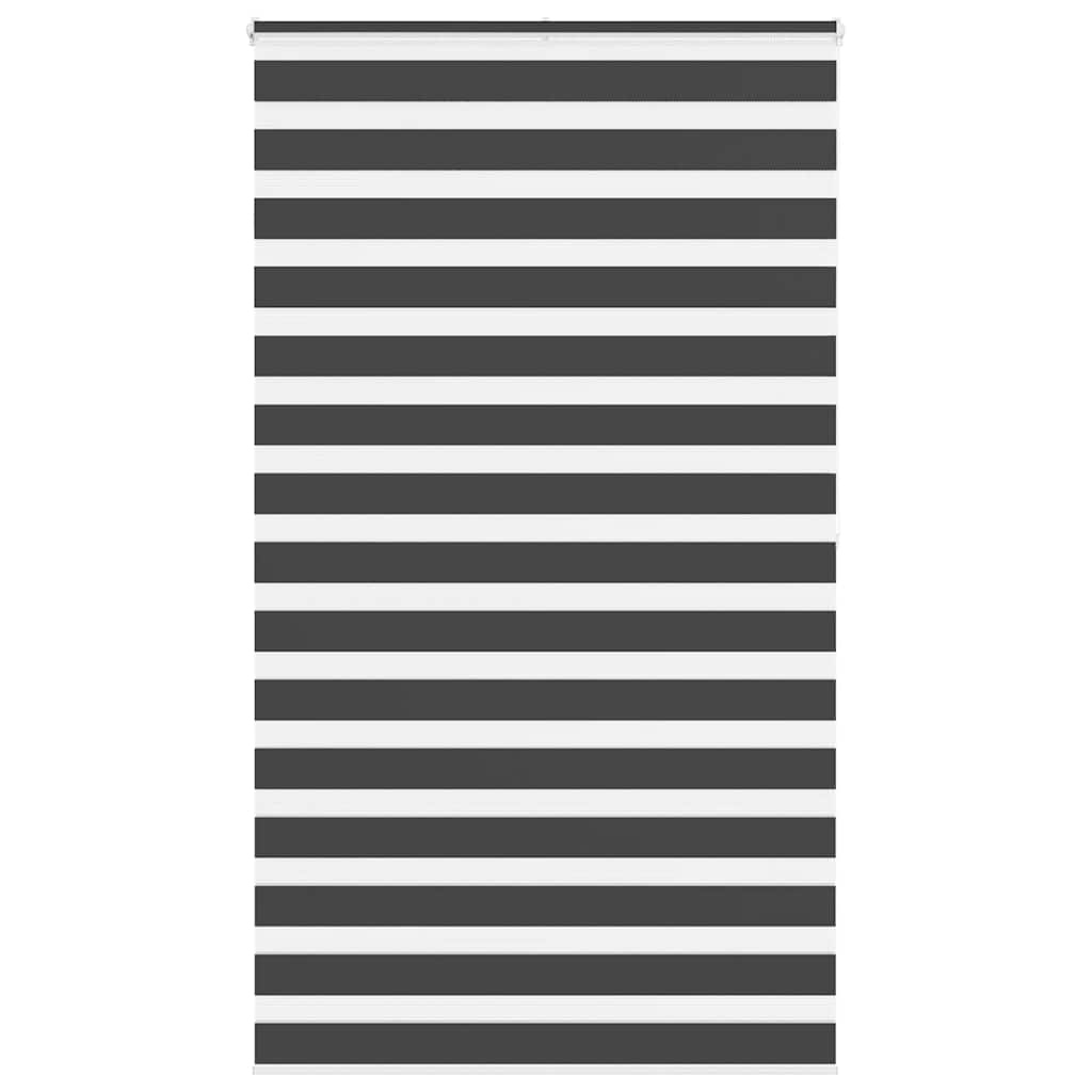 VidaXL store enrouleur zèbre 125x200 cm largeur de tissu 120,9 cm noir