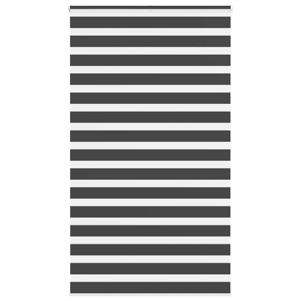 VidaXL store enrouleur zèbre 130x200 cm largeur de tissu 125,9 cm noir