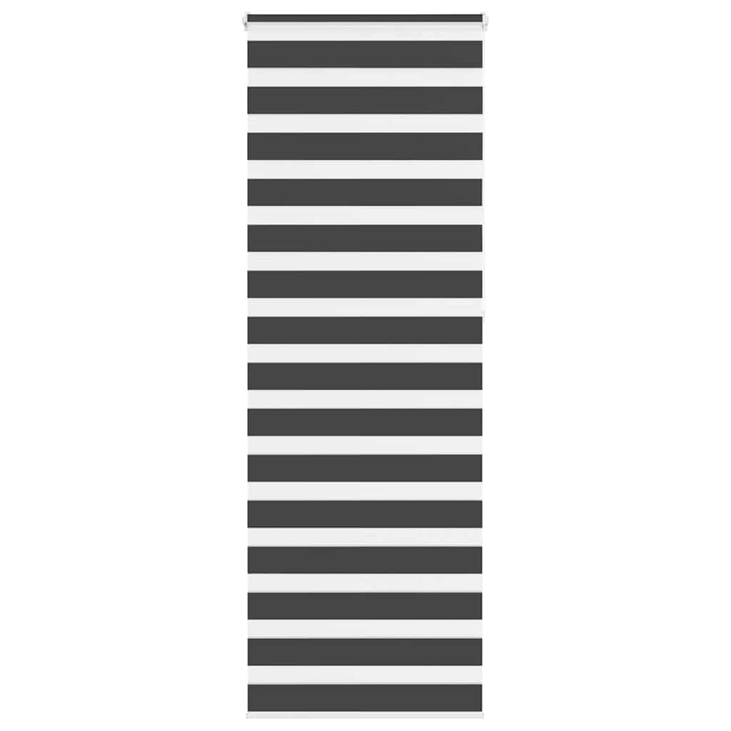 VidaXL store enrouleur zèbre 80x230 cm largeur de tissu 75,9 cm noir