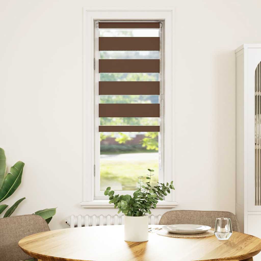 Vidaxx store enrouleur zèbre 40x100 cm largeur de tissu 35,9 cm polyester marron