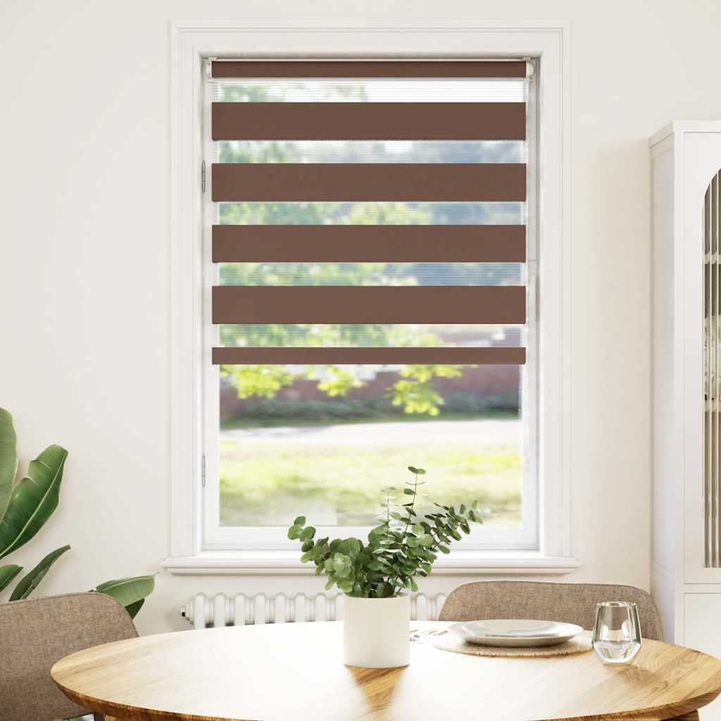 Vidaxx store enrouleur zèbre 80x100 cm largeur de tissu 75,9 cm polyester marron