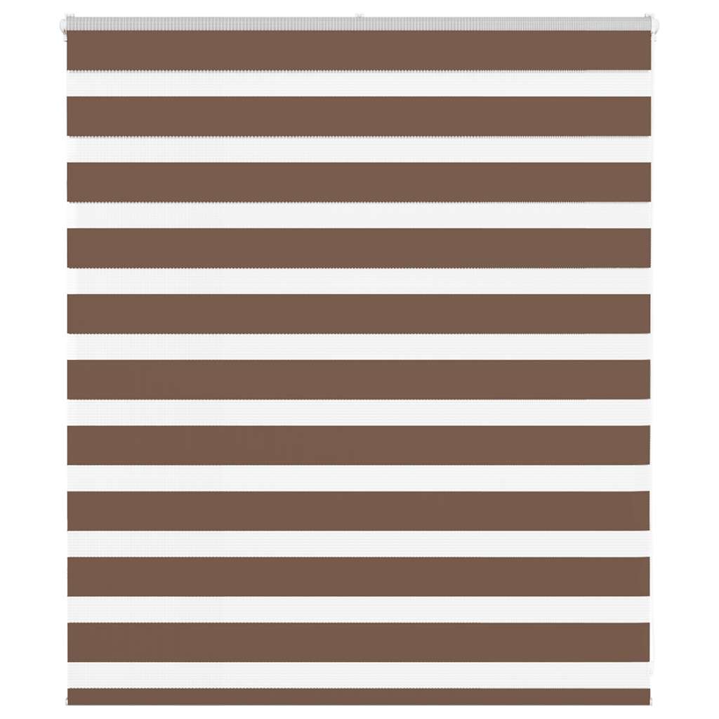 VidaXL store enrouleur zèbre 135x100 cm largeur du tissu 130,9 cm polyester marron
