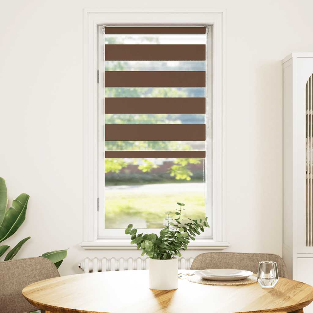 Vidaxx store enrouleur zèbre 55x150 cm largeur de tissu 50,9 cm polyester marron