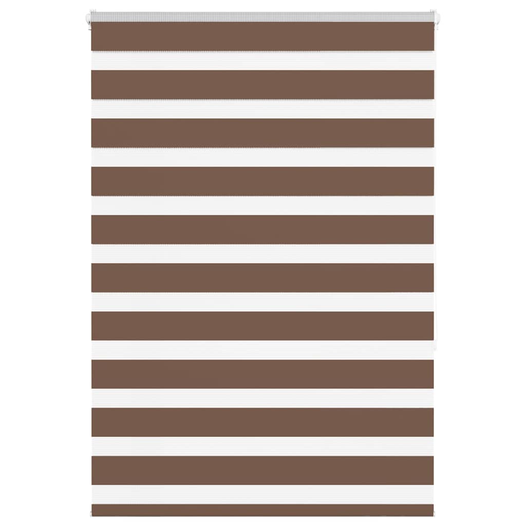 VidaXL store enrouleur zèbre 105x150 cm largeur de tissu 100,9 cm polyester marron