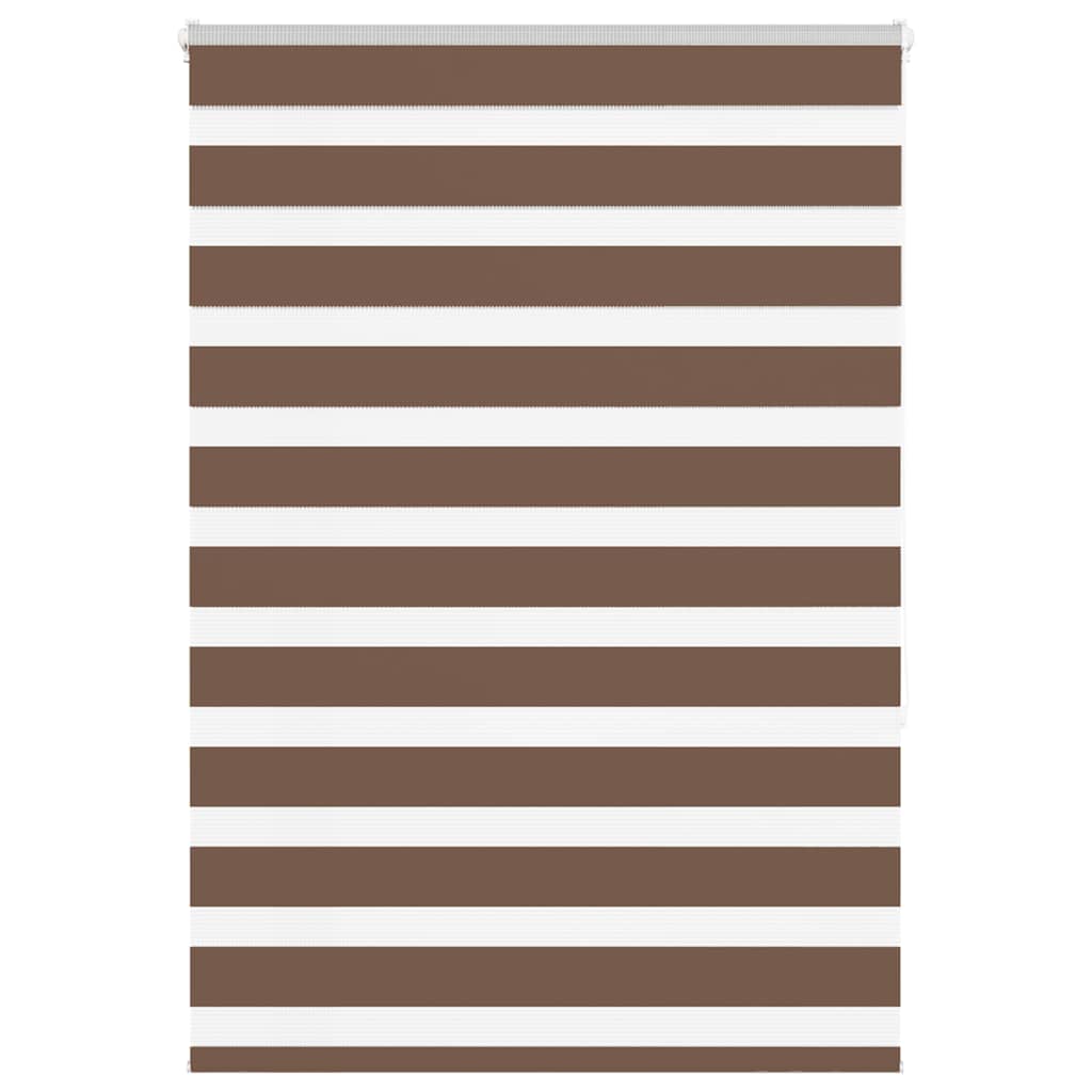 VidaXL store enrouleur zèbre 115x150 cm largeur du tissu 110,9 cm polyester marron