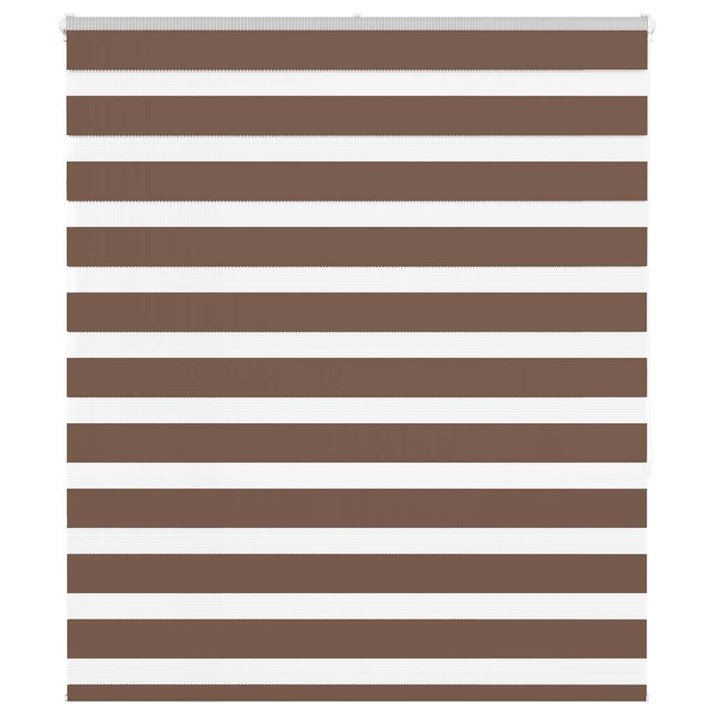 VidaXL store enrouleur zèbre 120x150 cm largeur du tissu 115,9 cm polyester marron