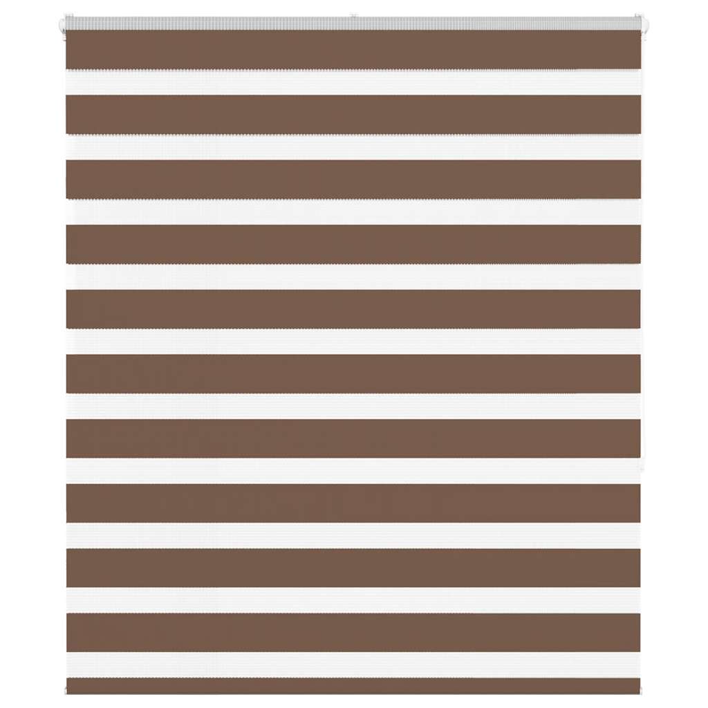 VidaXL store enrouleur zèbre 125x150 cm largeur du tissu 120,9 cm polyester marron