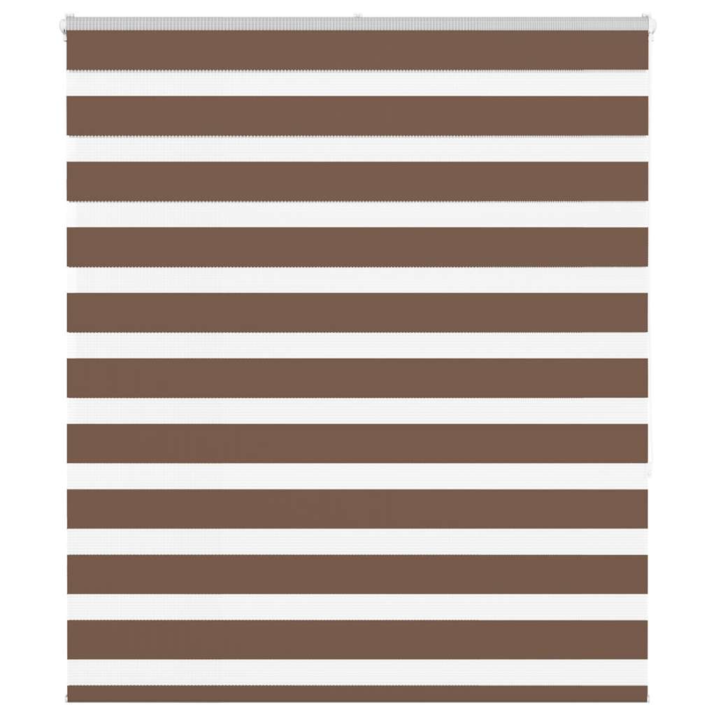 VidaXL store enrouleur zèbre 130x150 cm largeur du tissu 125,9 cm polyester marron