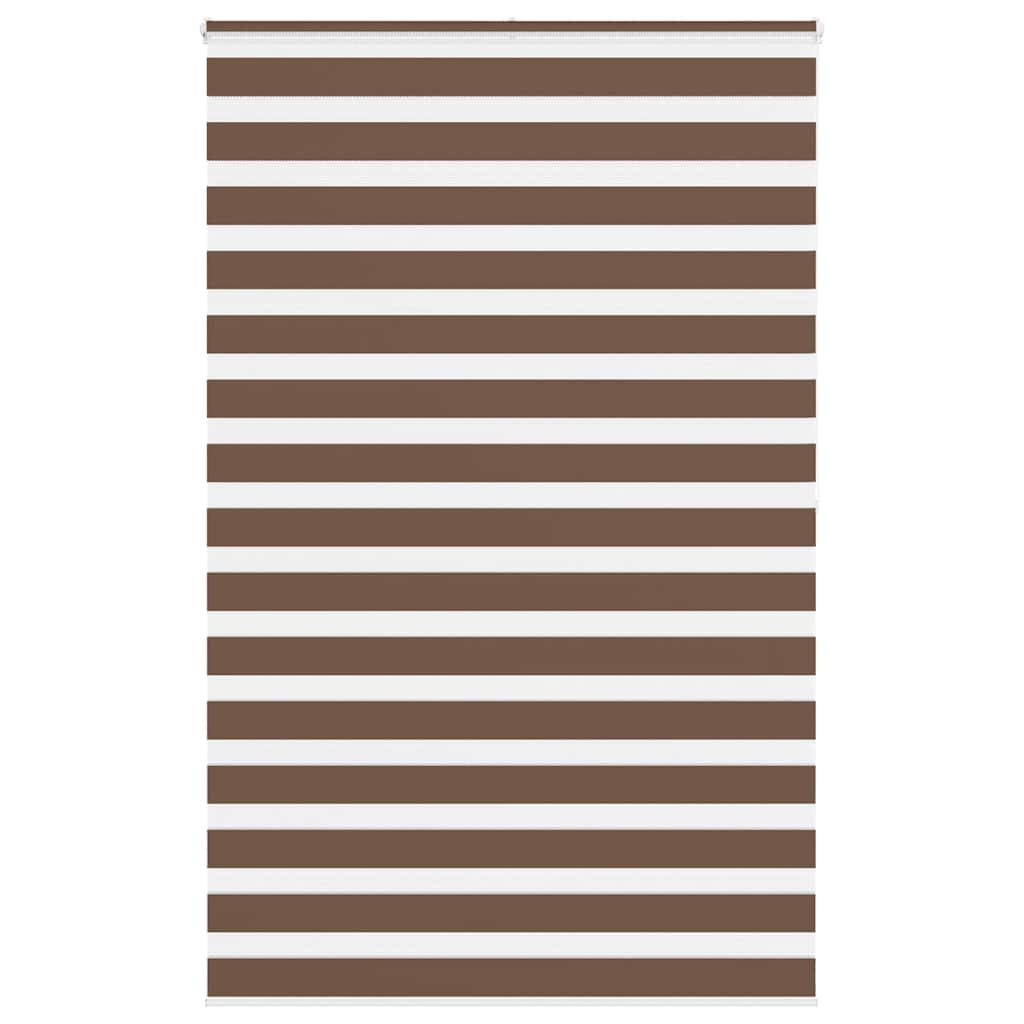 VidaXL store enrouleur zèbre 145x200 cm largeur du tissu 140,9 cm polyester marron